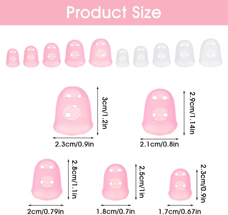 Andibro 30 Pcs Rubber Finger Tips, Fingertip Protector Caps Anti-Slip Fingertips Protector Pads Breathable Silicone Finger Protector Covers Guard for Paper Turning Crafts Money Counting Guitar Playing - Image 5